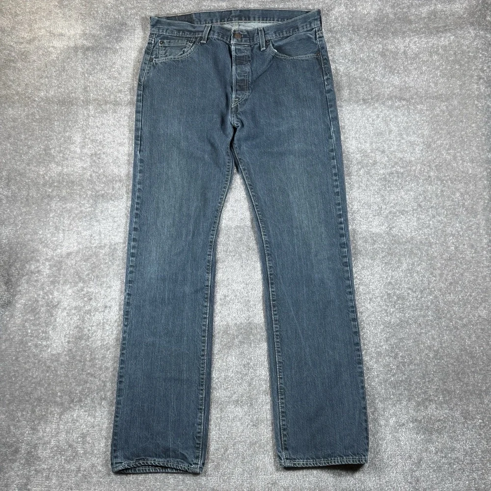 Levi's 501 Jeans Men's 34x34 Blue Denim Button Fly Classic Original Fit Modern
